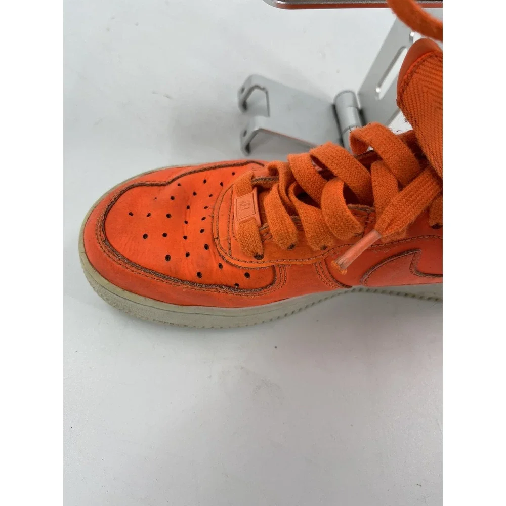 Nike Boys Air Force 1 Size 3.5Y AV7951-800 Orange Running Shoes Lace‎ Up Mid Top